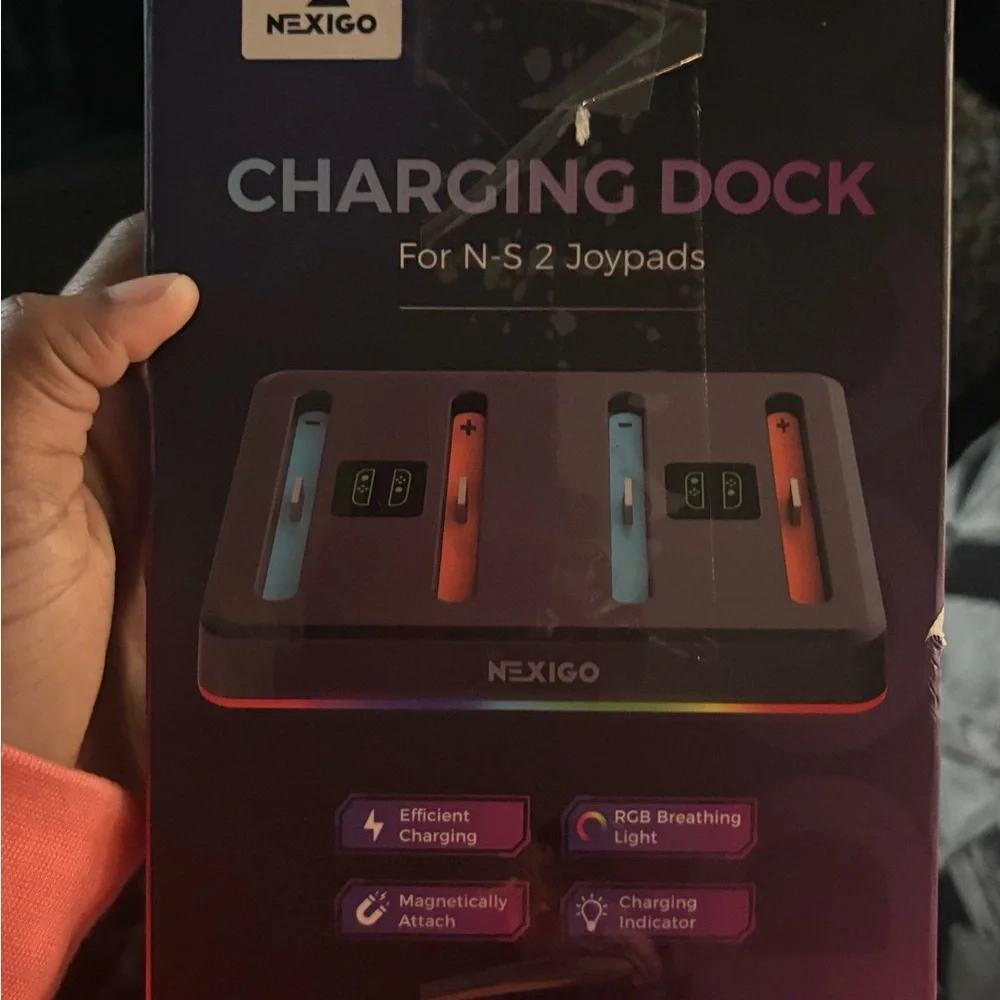 NexiGo Switch 2 RGB Controller Charging Dock - Black